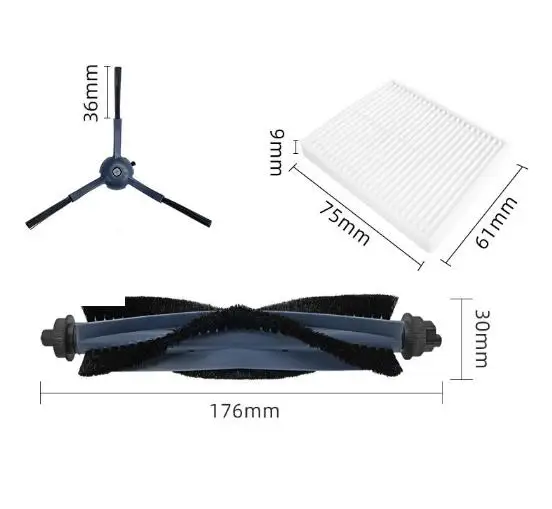 For Eufy for g50 for l60 forHybrid and for l60 SES Compatible Cleaning Accessories Set: Main Brush Side Brushes HEPA Filters
