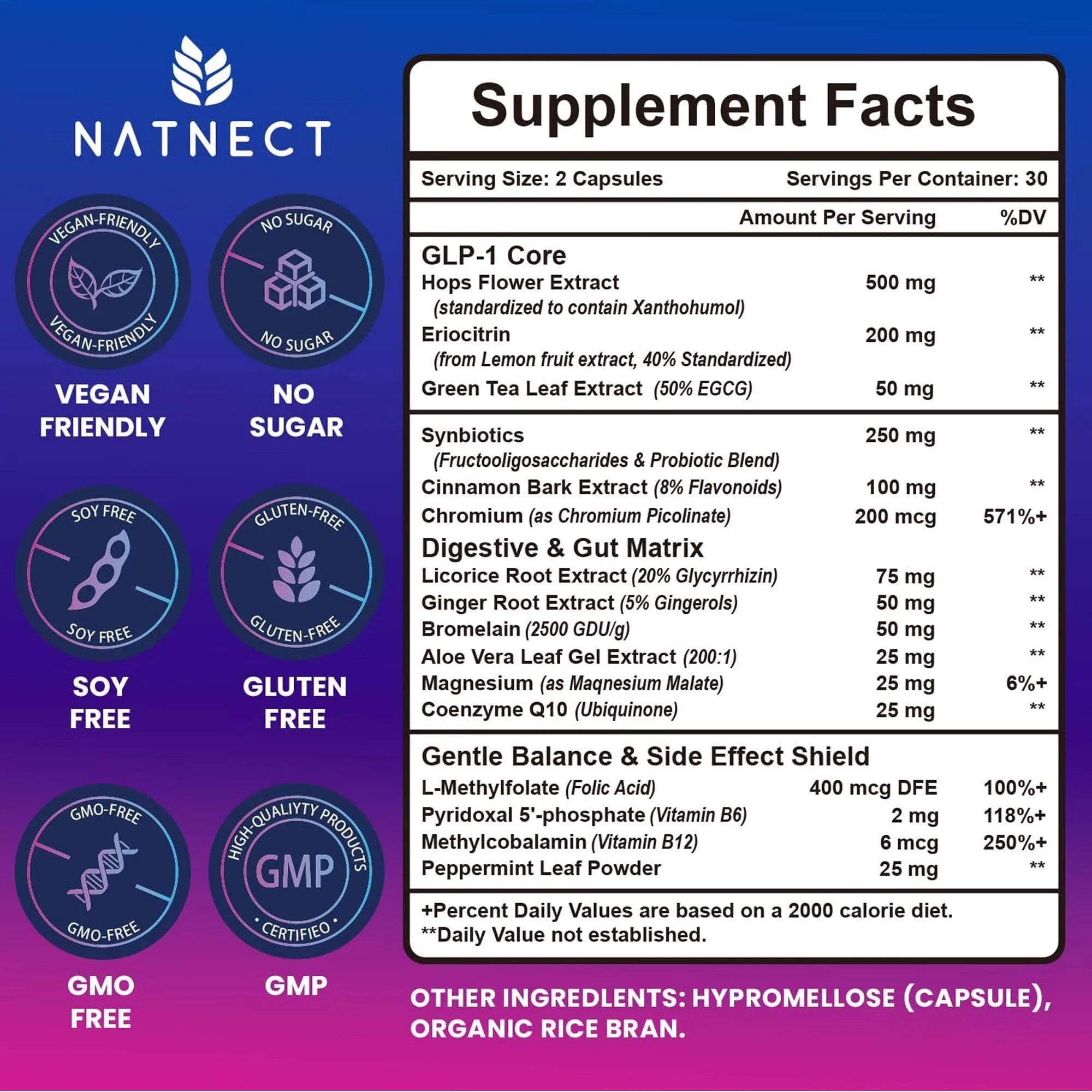 GLP-1 Supplement - Helps Maintain Natural GLP-1 Levels and Promotes Gut Health, Improves Gut Flora, and Relieves Stress