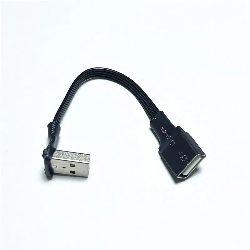 2.0 USB kąt nachylenia 90 stopni męski na żeński Super płaski Adapter elastyczne przedłużenie kabel męski na żeński USB2.0