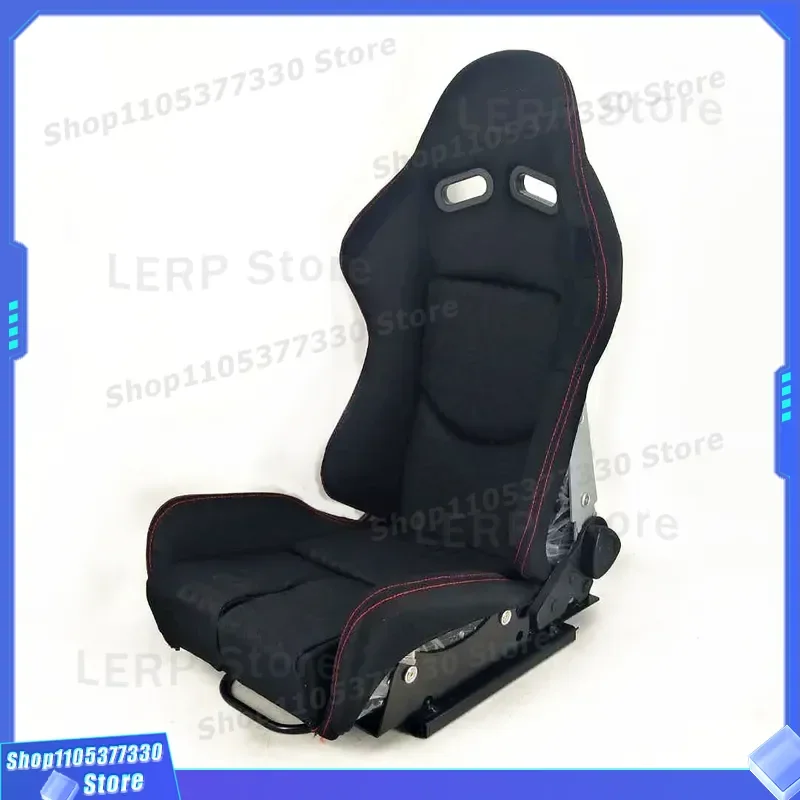 Adjustable FRP Racing Seat with Double Slide Rail and Side Bracket Black Knitted Cloth for Wholesale Foreign Trade Export