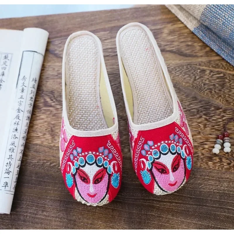 CySlippers Scarpe da donna per donna Moda Casual Ricamo vintage Stile etnico Streetwear Stile cinese Estate Harajuku