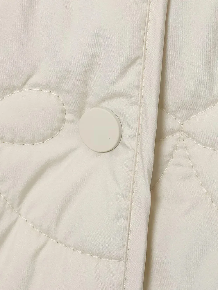 Damska kurtka na jesień i zimę 2025, elegancka, modna, streetwearowa, z okrągłym dekoltem, zapinana na jeden guzik, prosta, z kieszeniami, codzienna. ﻿