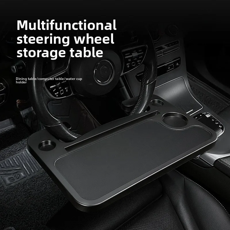 Car Steering Wheel Tray Table Multi-Functional Laptop Desk & Dining Table for Car, Portable Auto Workstation for Office & Eating