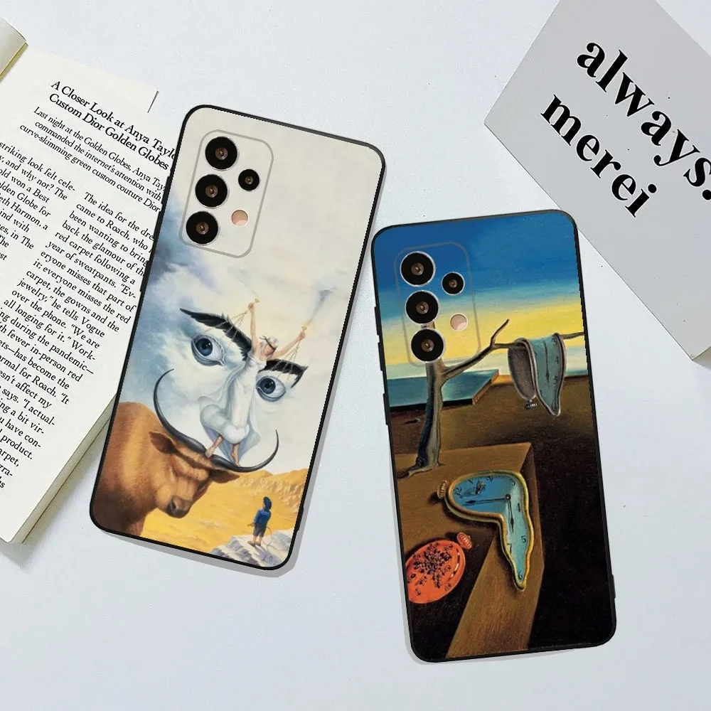 S-salvador Dali Art Phone Case For Samsung Galaxy A13,A21s,A22,A31,A32,A52,A53,A71,A80,A91 Soft Black Cover