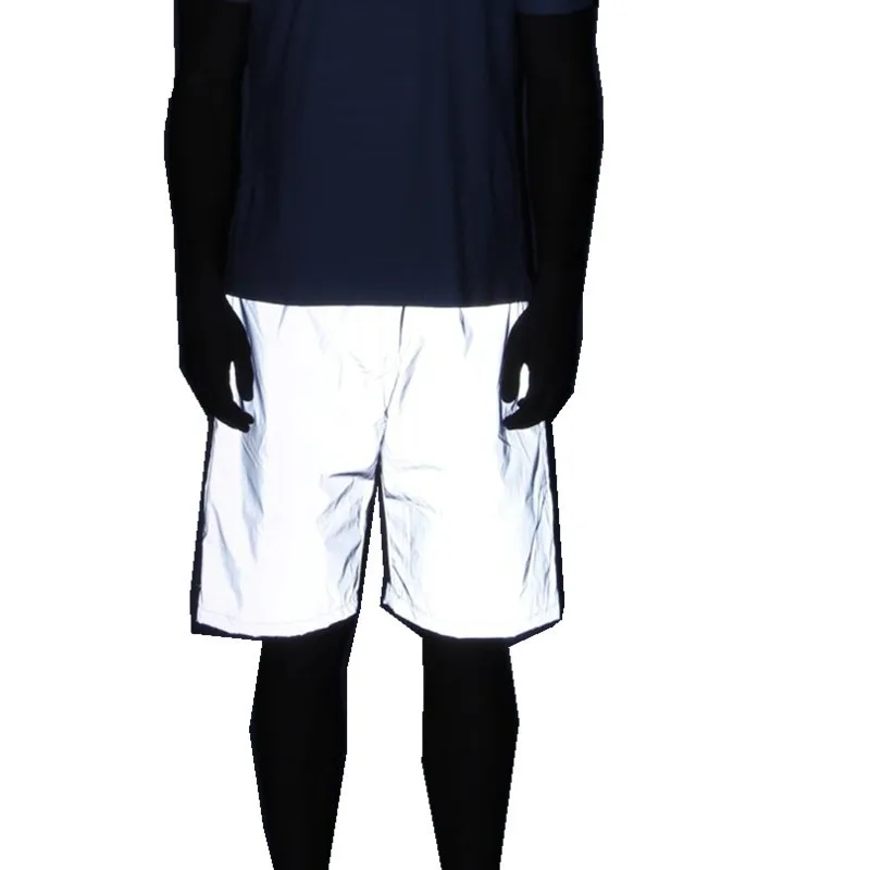 الصيف عاكسة السراويل الرجال النساء موضة جديدة عاكسة سراويل قصيرة الهيب هوب الجري الركض قصيرة الرقص ملابس الشاطئ الكفة السراويل