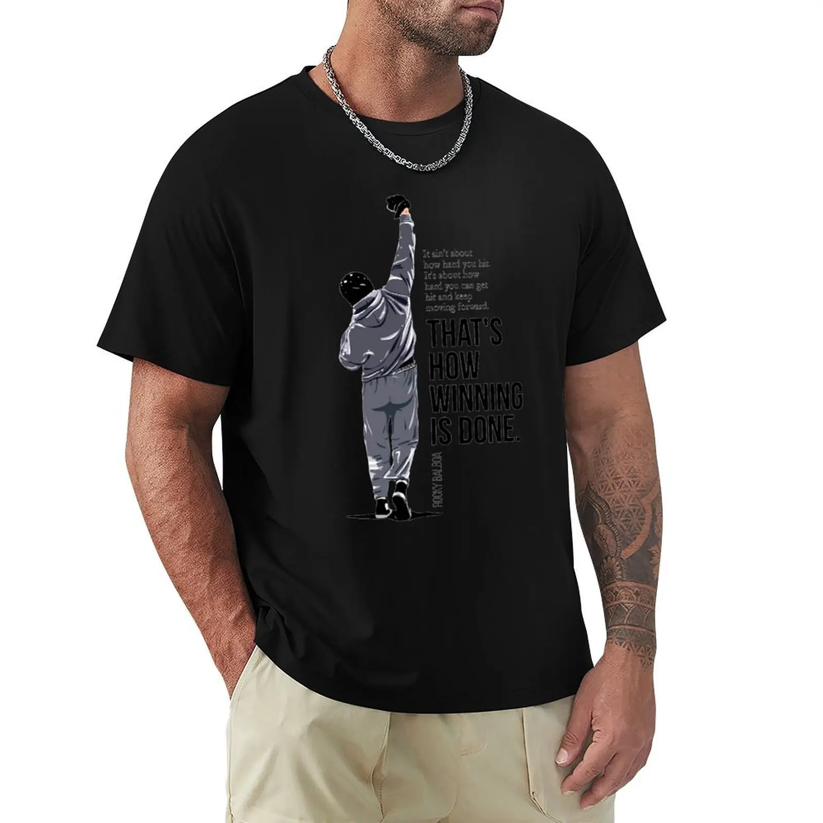 

Balboa Quotes T-Shirt blue lock shirts graphic tee Short sleeve tee men graphic t shirts