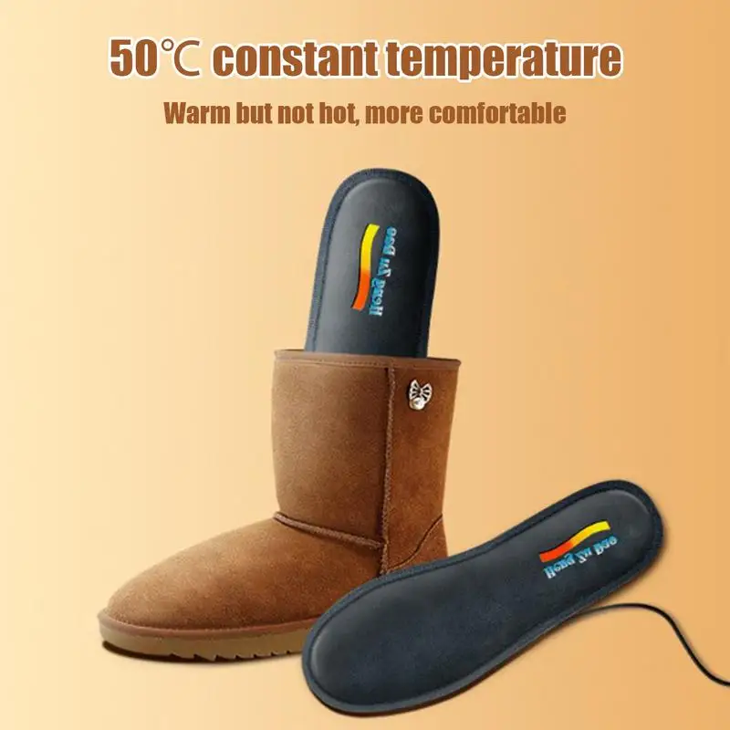 USB Electric Heating Insoles Rechargeable Heated Insoles Constant Temperature Shoes Warming Pads Winter Foot Warmer For Outdoor