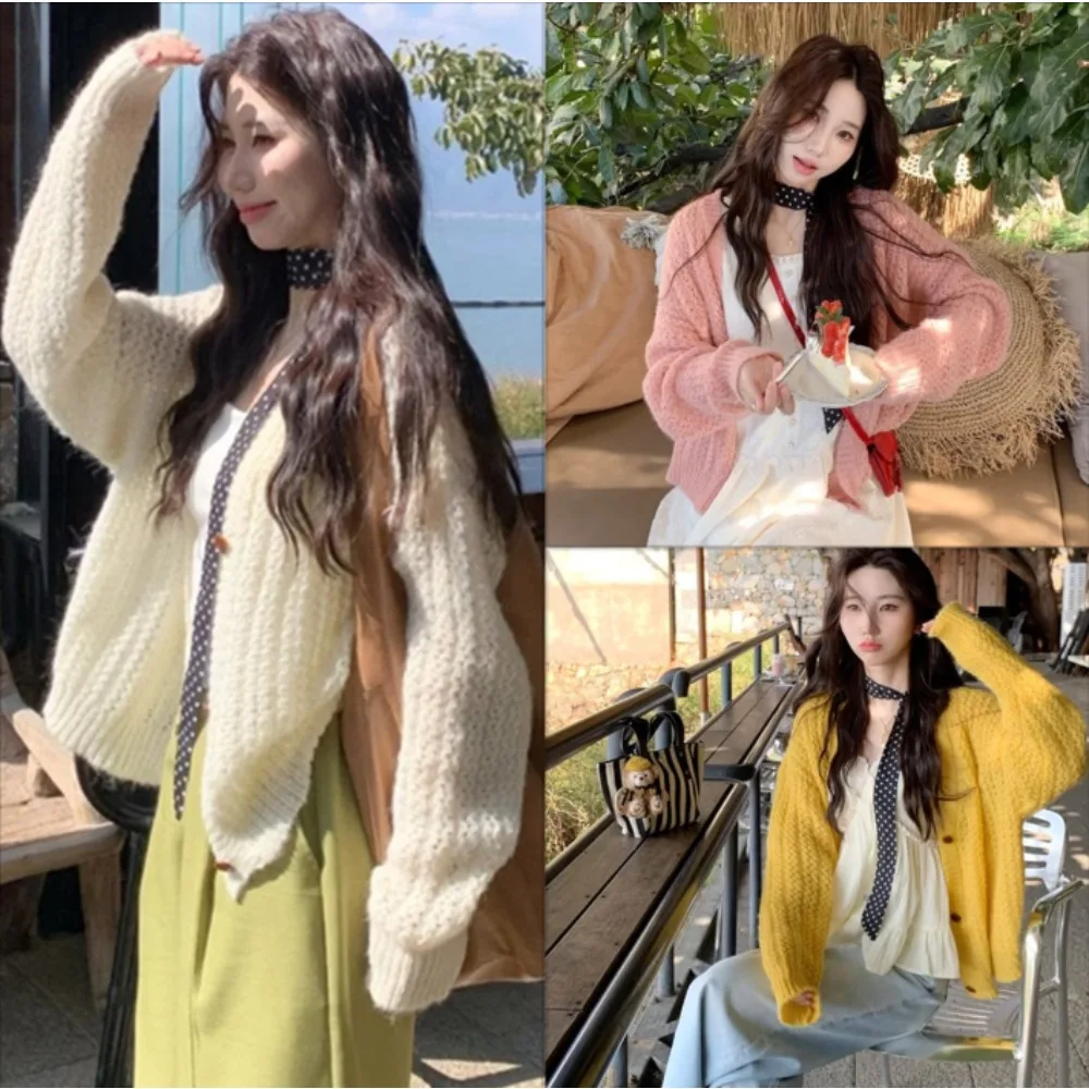 

Fashion Knitted Cardigan Hollow Out Sweater Women's Short Style Loose Casual Long Sleeve Jacket Coat