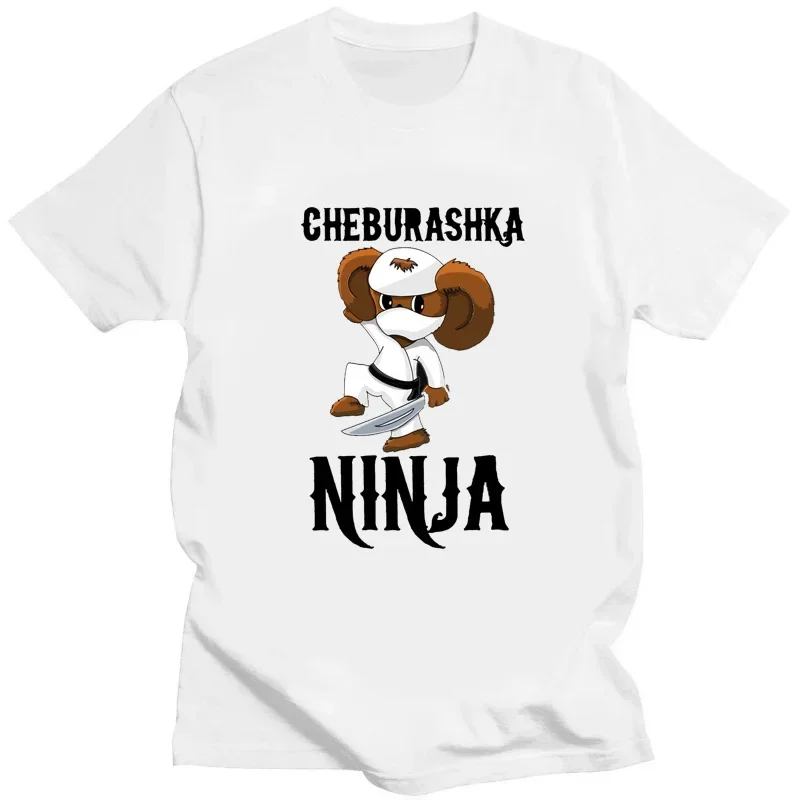 Russia Cheburashka Big Eyes Monkey Cartoon Print Funny Women T Shirt Summer Man Female Clothes Gift Tops Streetwear Tops