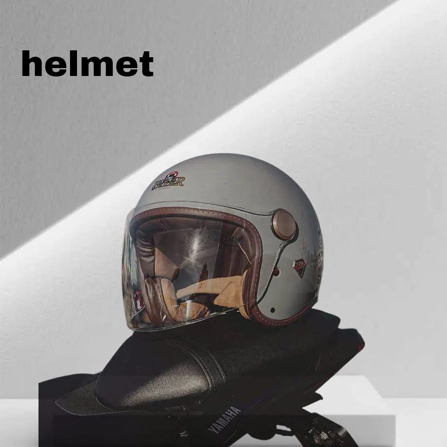 

Мотоциклетный ретро-шлем, мужской полушлем из углеродного волокна, летний полушлем три четверти, всесезонная защита от солнца, сертификат 3C