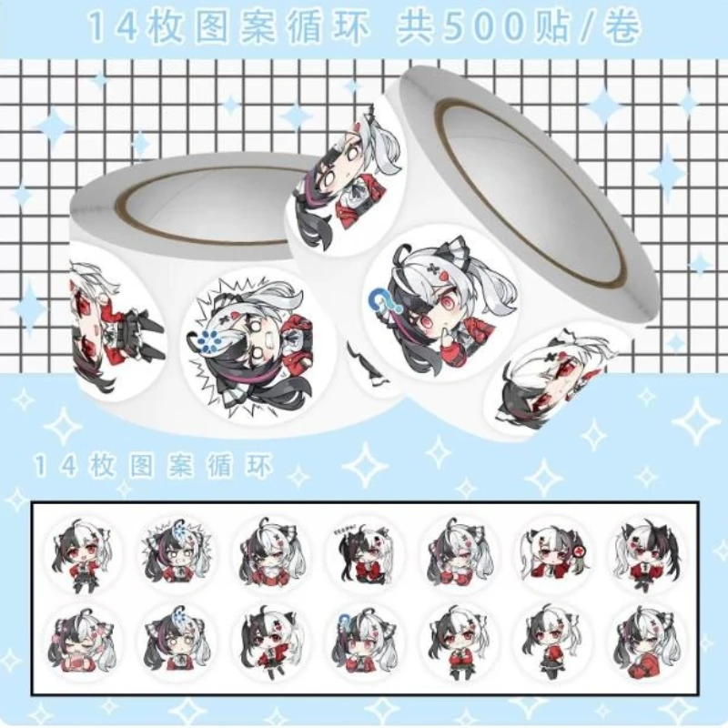 500pcs Game Neverness To Everness Lacrimosa Expression Roll Sticker Cute Anime Peripheral Material Decoration Sticker Wholesale