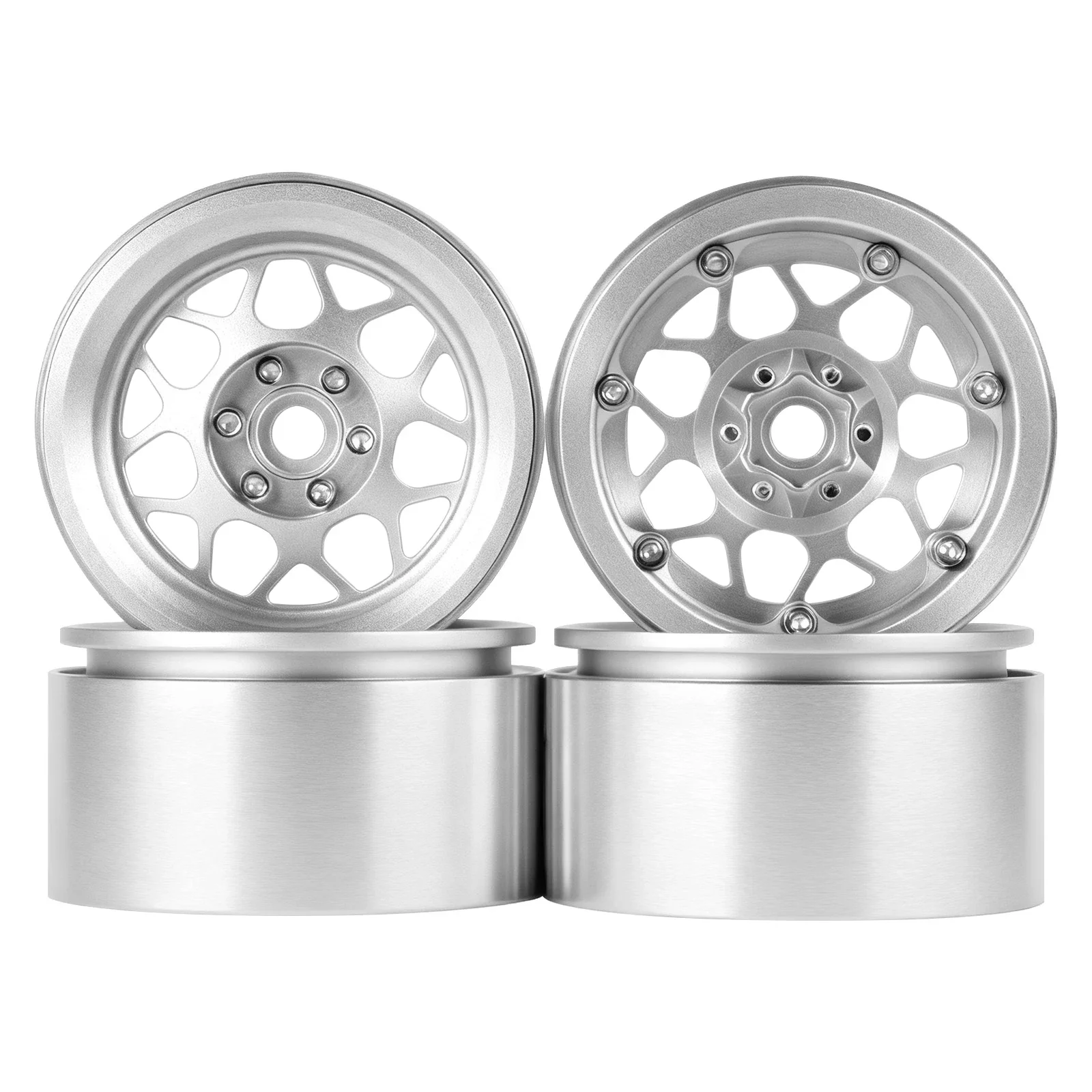 PYFORE 2,2 Zoll Aluminiumlegierung Metall-Radnaben Reifen 4 Stück 64*34mm Sechskant-Adapter 12mm für 1/10 1/8 RC Modellauto Crawler Zubehör – Detail 5