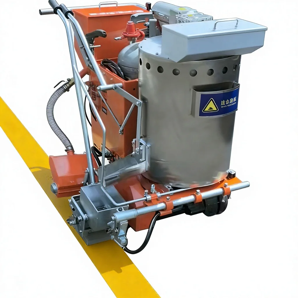 48V 12Ah Battery Powered Electric Drive Engine Automatic Walking Thermoplastic Road Marking Machine Easy Maintenance 100kgs