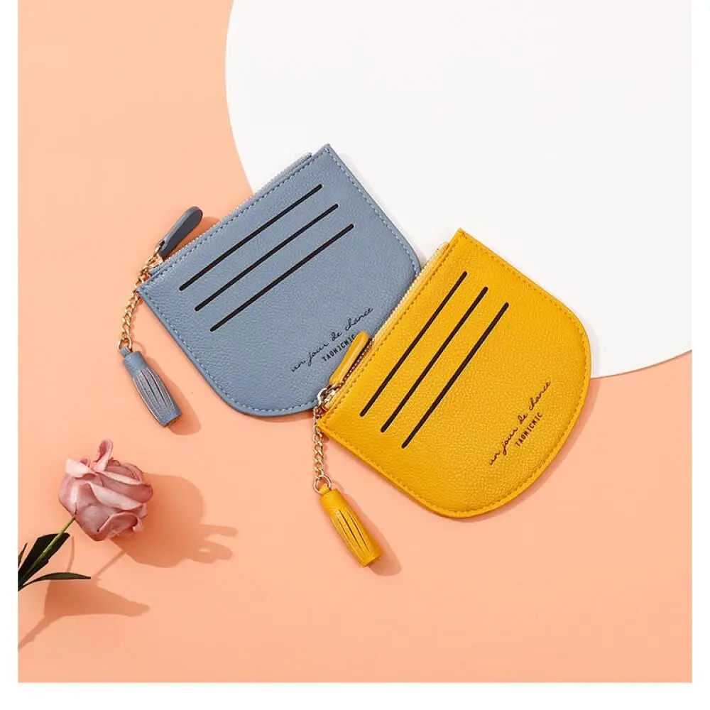 Women Mini PU Card Holder Wallets,Small Portable Slim Lightweight Coin Purse Design,For Ladies Daily Travel Shopping Commute Use