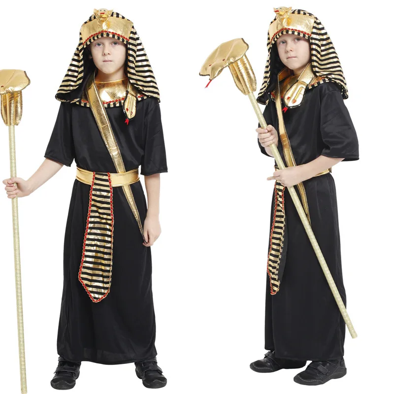 

Halloween Pharaoh Costume Children's Party Performance Clothes Ethnic Stage Costume Low Price Egyptian Pharaoh B-0106