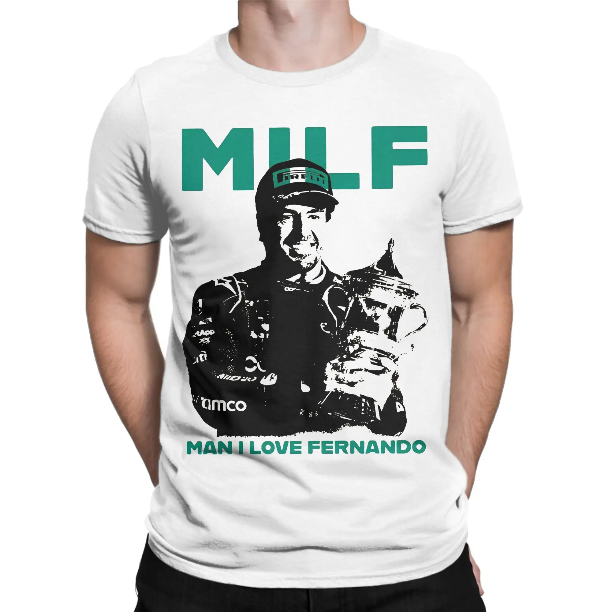 

Футболки с рисунком MILF Man I Love Fernandos Alonsos для мужчин и женщин, футболка из 100% хлопка, одежда