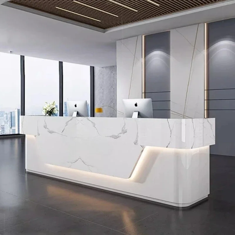 مكاتب استقبال عالية الجودة خفيفة فاخرة الأعمال التجارية خدمة العمل عرض مكتب تقف ترحيب أثاث سكريفانيا #6