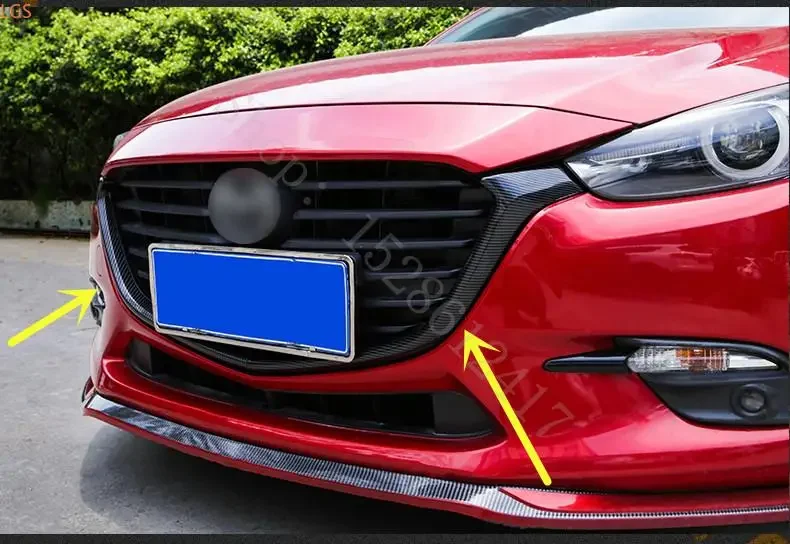 For Mazda 3 AXELA 2017-2019 High-quality ABS Stickers front grille decorative strip anti-scratch protection car accessories