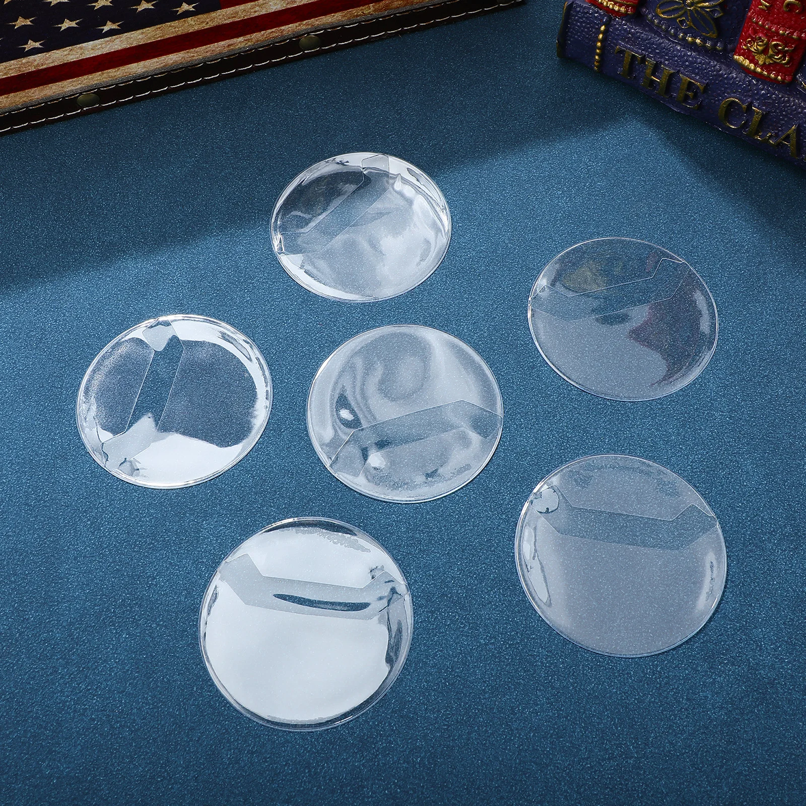 20Pcs Round Badge Covers Transparent Coin Protection Covers Clear Badge Sleeves Display Storage Transparent Coin Cases