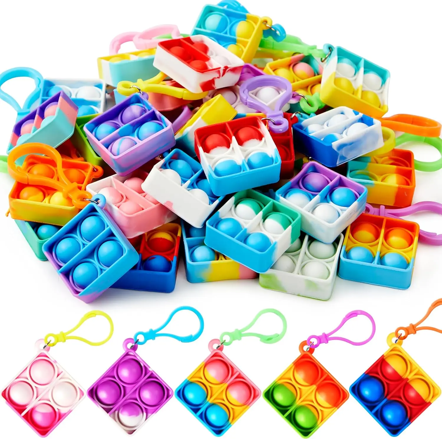 

90 Pack Keychain Mini Fidget Toys Bulk 30 Pack Party Favors for Kids Goodie Bag Stuffers Fidgets for Classroom Prizes Toy