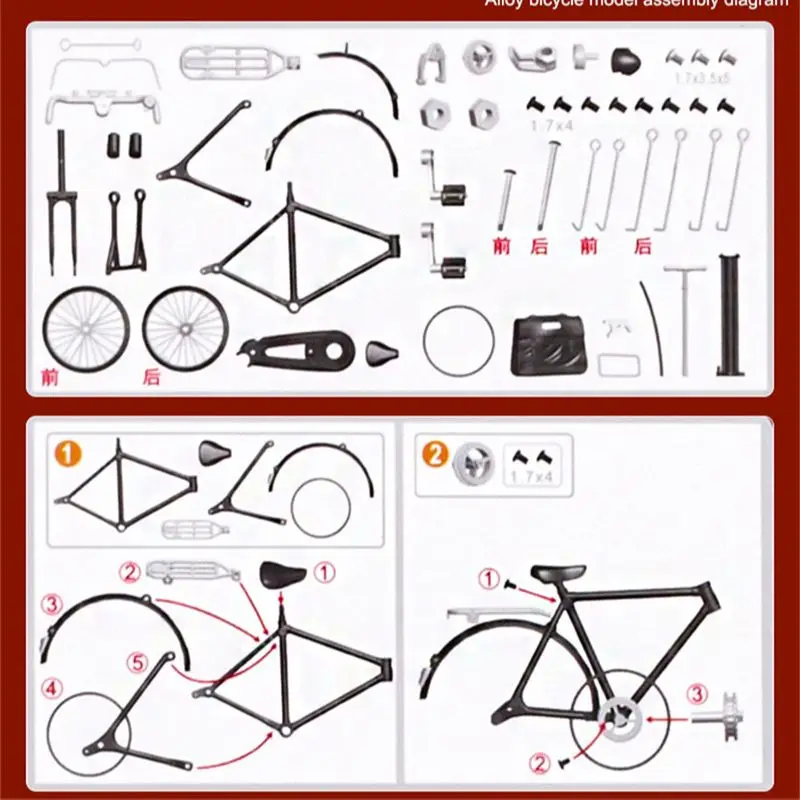 Mini Retro Fiets Model Legering Metalen Fiets Sliding Gemonteerd Versie Volwassen Simulatie Collectie Geschenken Speelgoed Voor Kinderen Jongens