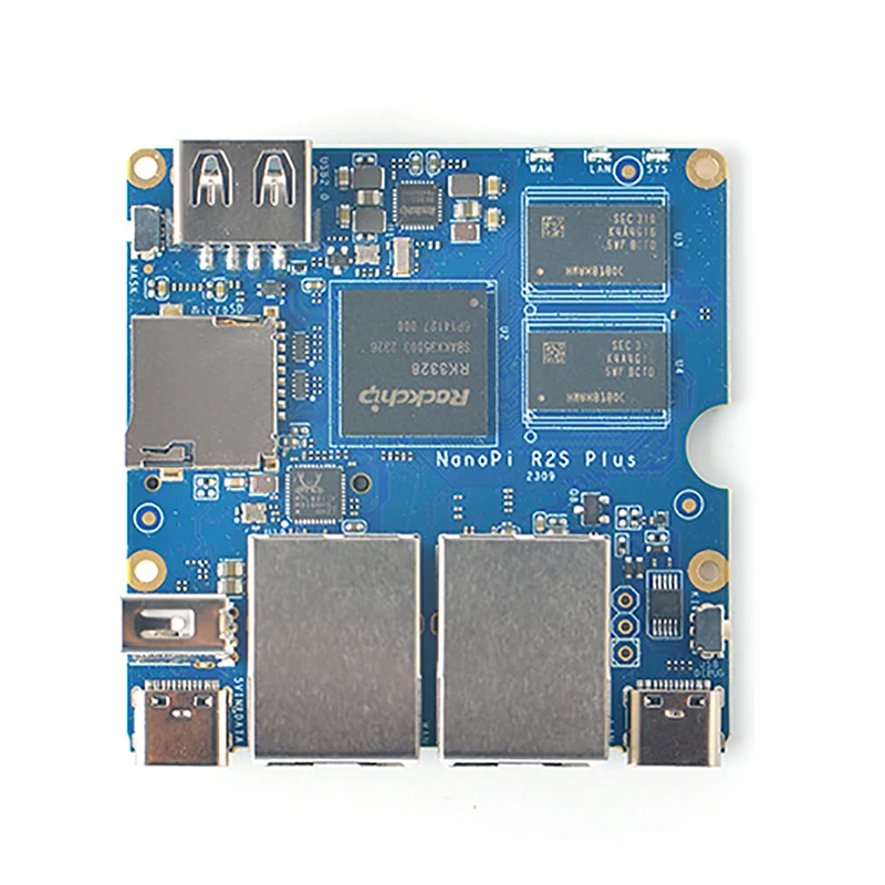 Imagem -06 - Plus Placa de Desenvolvimento Rockchip Rk3328 Quad-core Soc A53 1gb de Ram 32gb Emmc Suporta U-boot Ubuntu-core Openwrt Nanopi-r2s