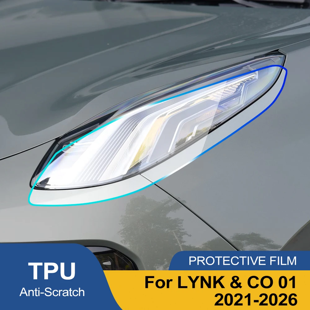 

Защитная пленка из ТПУ/ППФ на заказ для LYNK & CO 01 2021-2026, глянцевая, дымчато-черная, предварительно вырезанная, для фар, антицарапийная, виниловая пленка