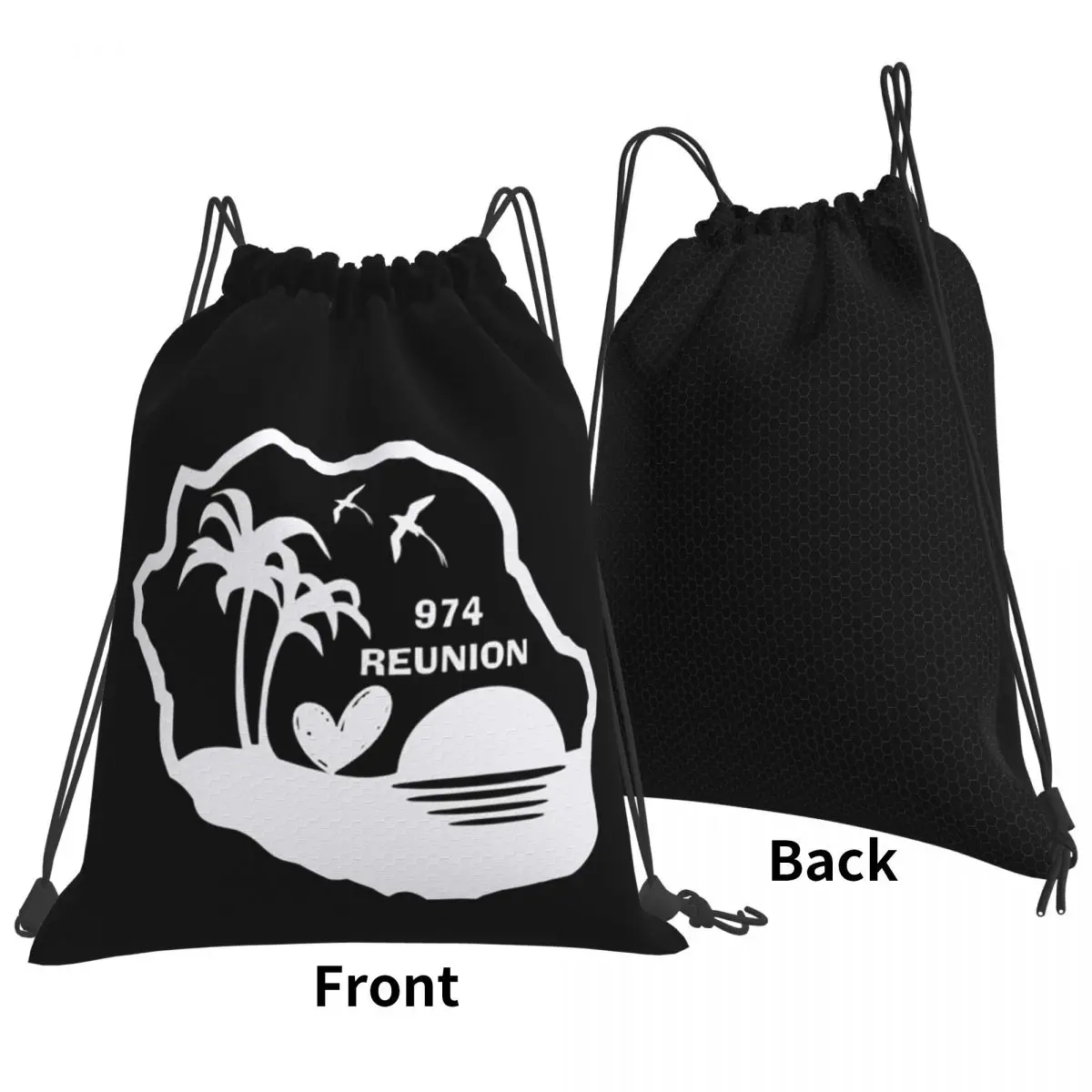 974 Reunion Island Backpacks Multi-function Drawstring Bags Sports Bag Book Bags for Travel School