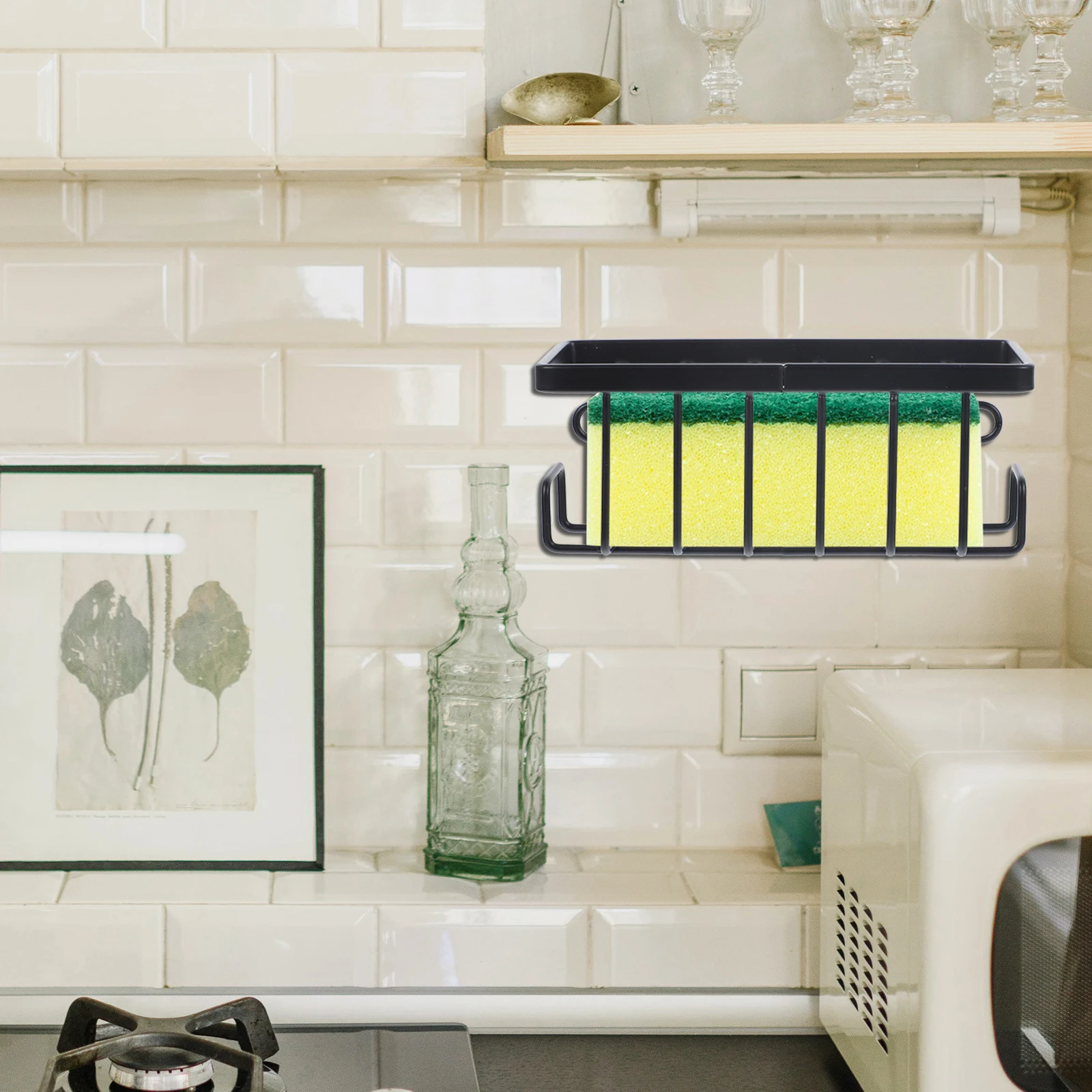 

Suction Cup Holder Kitchen Sink ganizer Dish Cloth Rack PVC Iron Material Kitchen Sink Sponge Holder Storage Home Use
