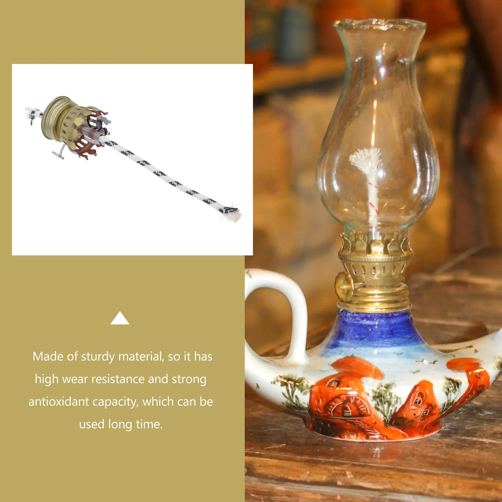 

Gold Plated Ironwork Lamp Holder Adjustable Sturdy DIY Small Oil Lamp Base Part Accessory Oil Light DIY Holder