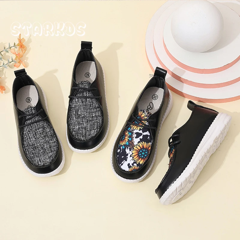 Canvas Shoes Kids Light Weight Slip-on Flat Sneakers Boys Breathable Loafers Girls Brand Design Floral Print Moccasins