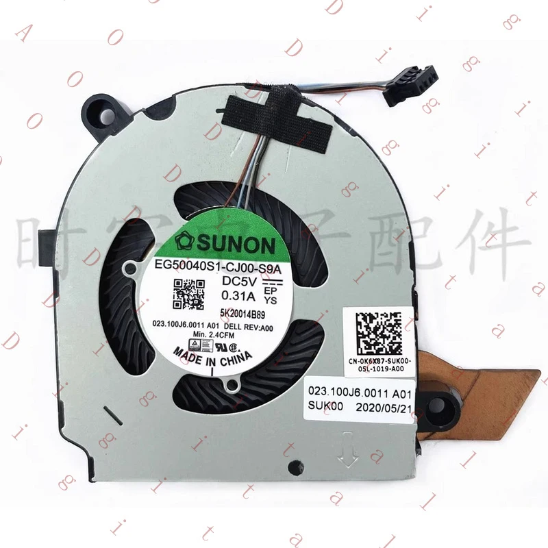 RH--   For DELL Latitude 5310 E5310 Cooling Fan EG50040S1-CJ00-S9A 0K6X87 K6X87