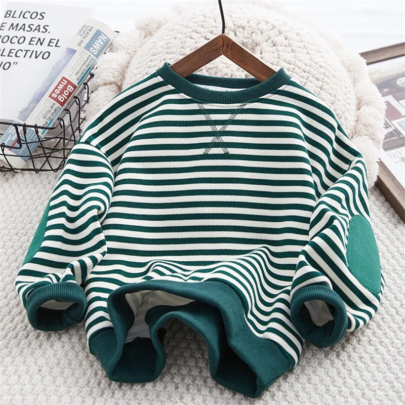 3-12Y Children\'s Striped T-Shirt Long-Sleeved Top For Boys Girls Fashion Kids Sports Clothes Casual Wear Spring Autumn Clothing