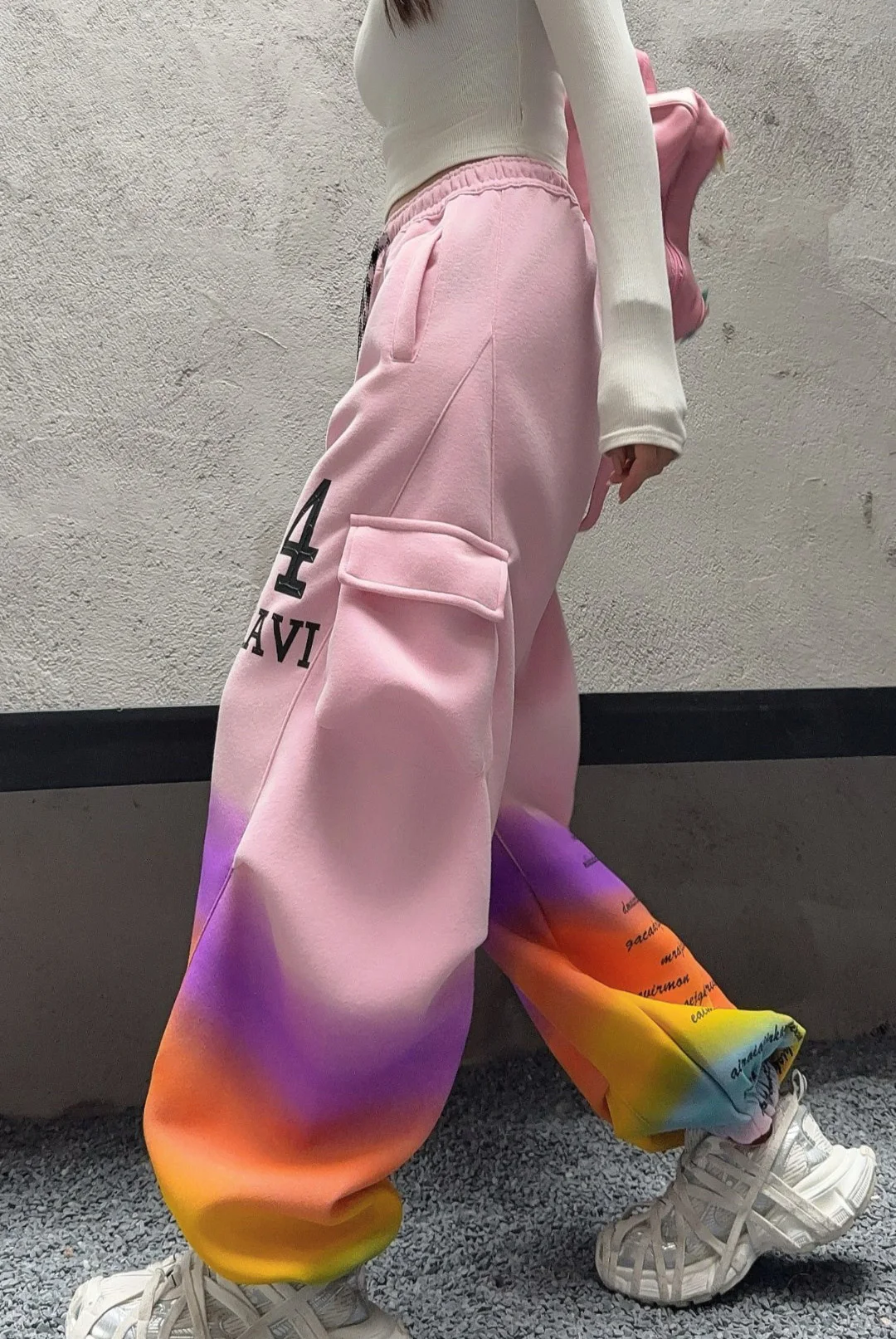 Multicolor Stampa Tasca Pantaloni di Grandi Dimensioni Donna 2025 Autunno Giapponese Coreano Lettera di Moda Pantaloni Harem Abiti Y2k Vestiti Outwear