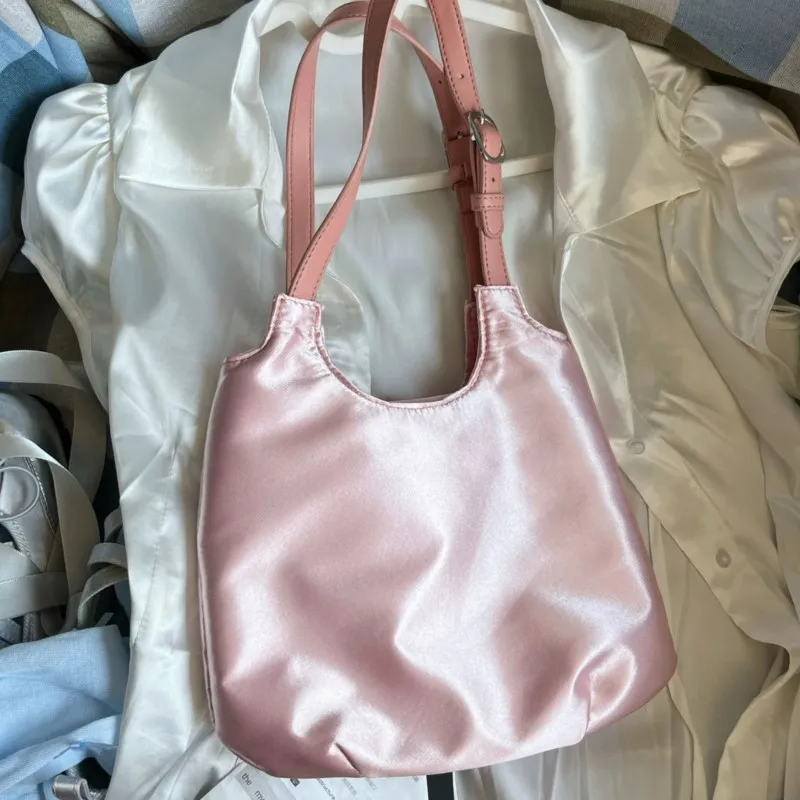 JIAERDI-Bolso de mano Rosa dulce para mujer, bolso Retro de satén para niñas, elegante, suave, Y2k, Vintage, perro lindo, estético