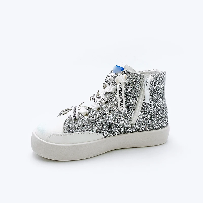 Scarpe sportive sporche alte di marca per bambini 2024 scarpe Casual per bambini di design personalizzato ragazze CCDB Glitter Kids Star Sneakers