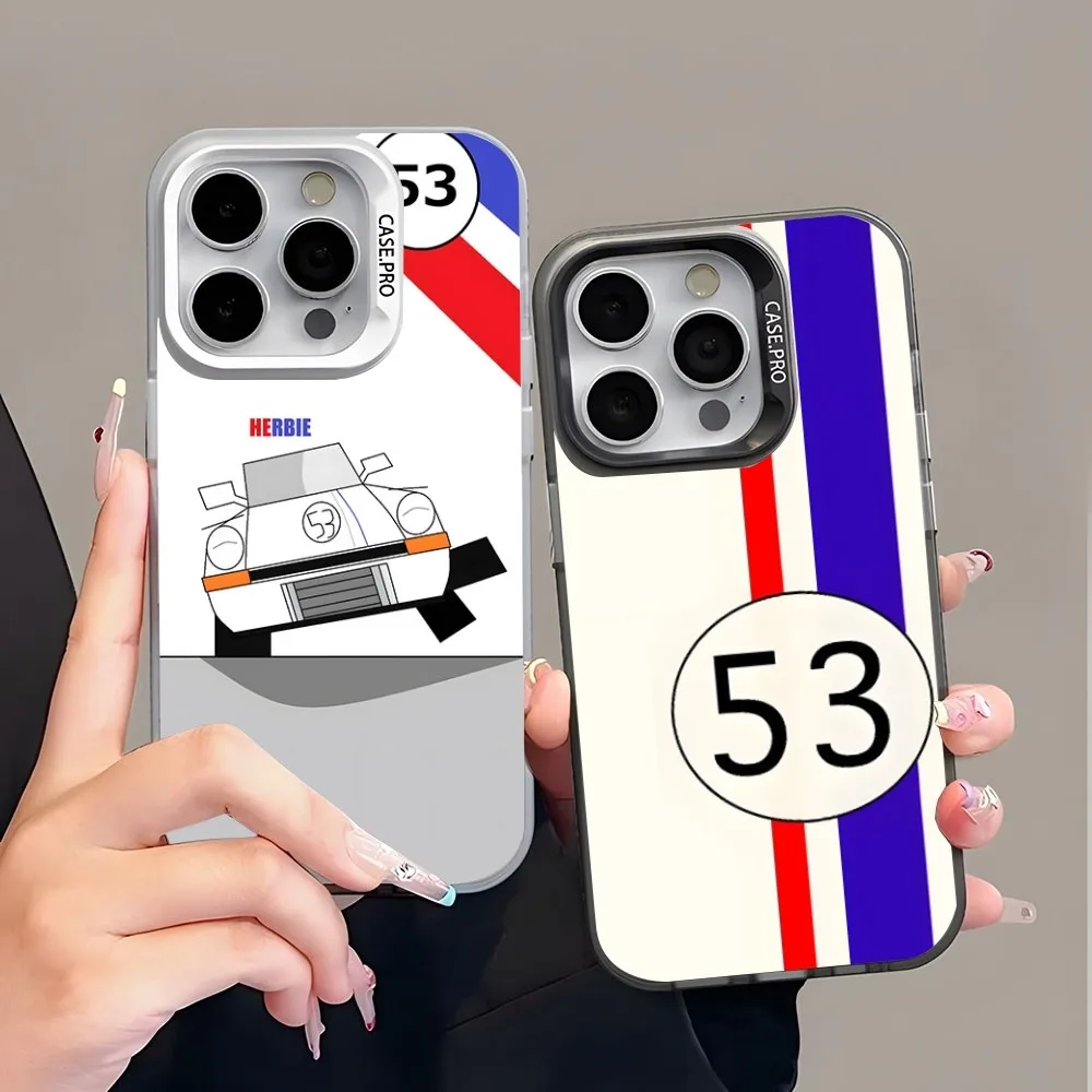 Herbie, Number 53 Phone Case Trendy Brand Colored Silver Trendy Phone Case For IPhone 15 14 13 12 Pro Max 11 2023 Fashion Couple