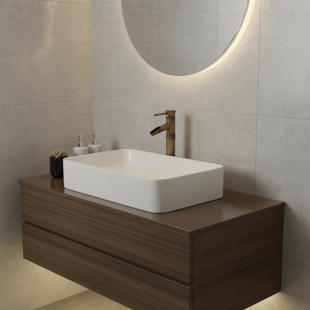 

Durable Brass Bamboo Shape Faucet Deck Mounted Single Handle Basin Faucet Anti-corrosion Hot and Cold Water Sink Faucet Bathroom