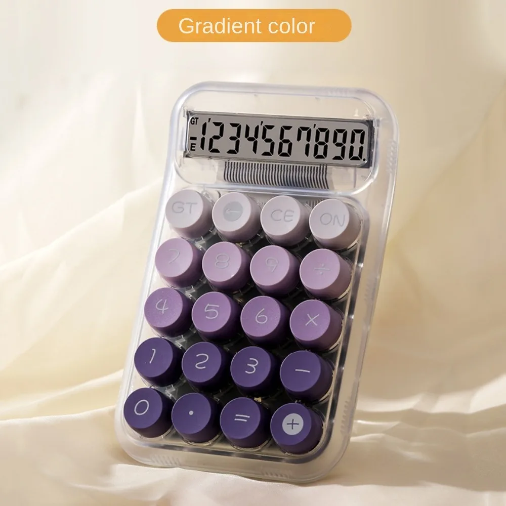 10 Digits Display Transparent Electronic Calculator Widescreen Portable Transparent Pretty Calculators Colorful Creative