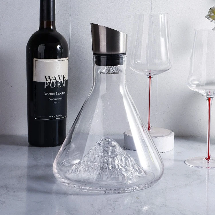 Creative European Home Iceberg Decanter Crystal Glass Waterfall Stainless Steel Filter Wine Dispenser