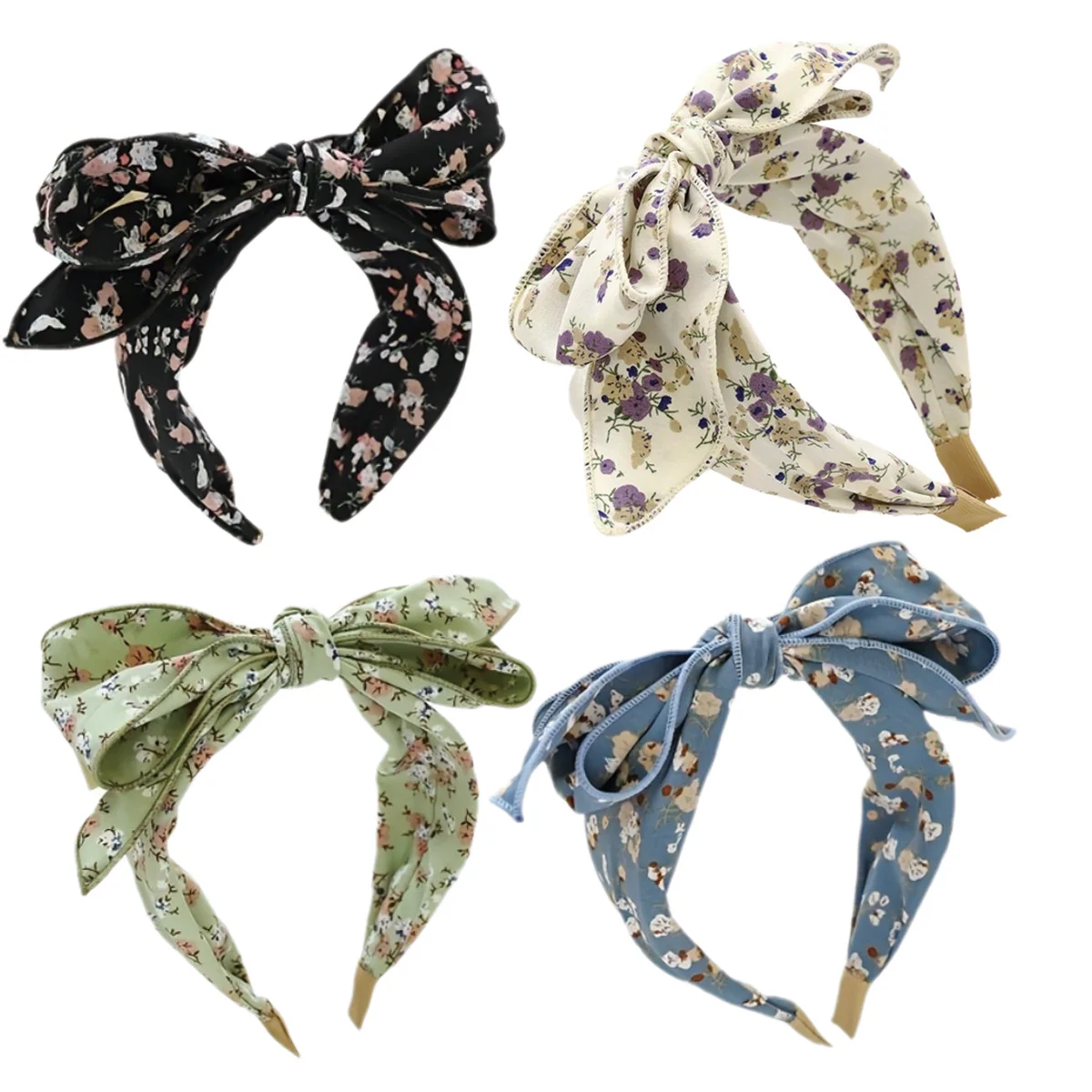 

Women Spring Floral Print Headband Big Bowknot Bohemia Hairband Casual Travel Hair Accessory Daily Fashion Fresh Hair Bands