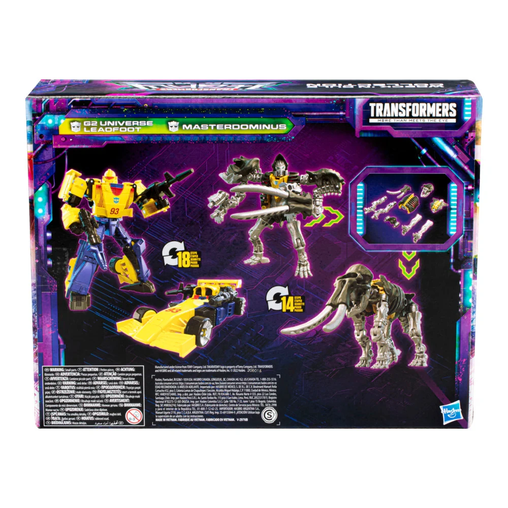 [Op voorraad] Hasbro Transformers Legacy Wreck N Rule Collection Leadfoot en Masterdominus (G2 Universe) 5,5-inch figuurmodel speelgoed