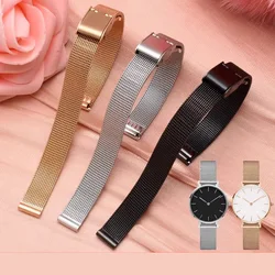 For DW Watch Steel Band Mesh Strap for Daniel Wellington Watch Band Metal Ultra-thin Universal Stainless Steel Bracelet 10-22 mm