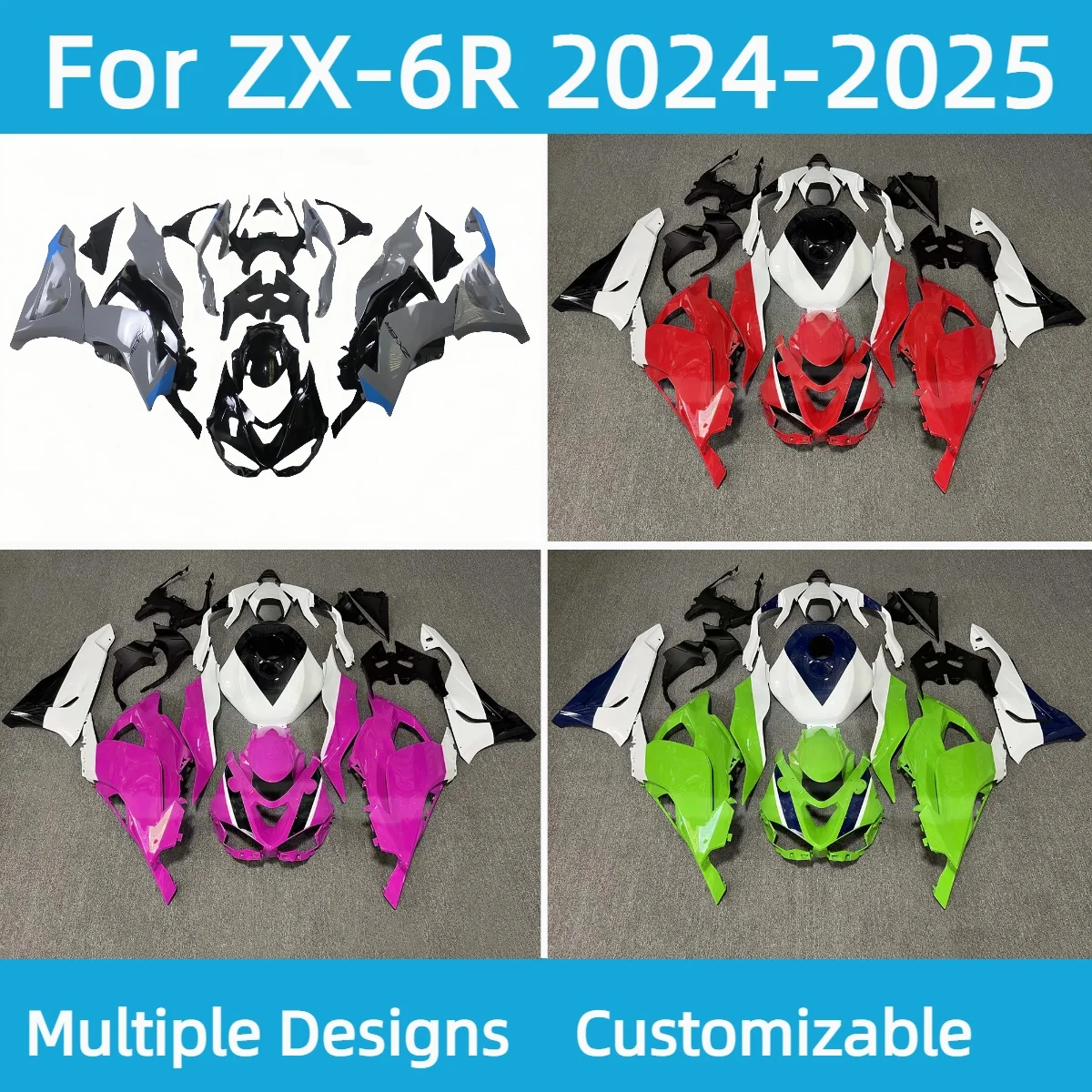 

For Kawasaki ZX6R 2024 2025 New Style Injection Fairings Set ZX 6R 24 25 ABS Plastic Bodywork Fairing Kit