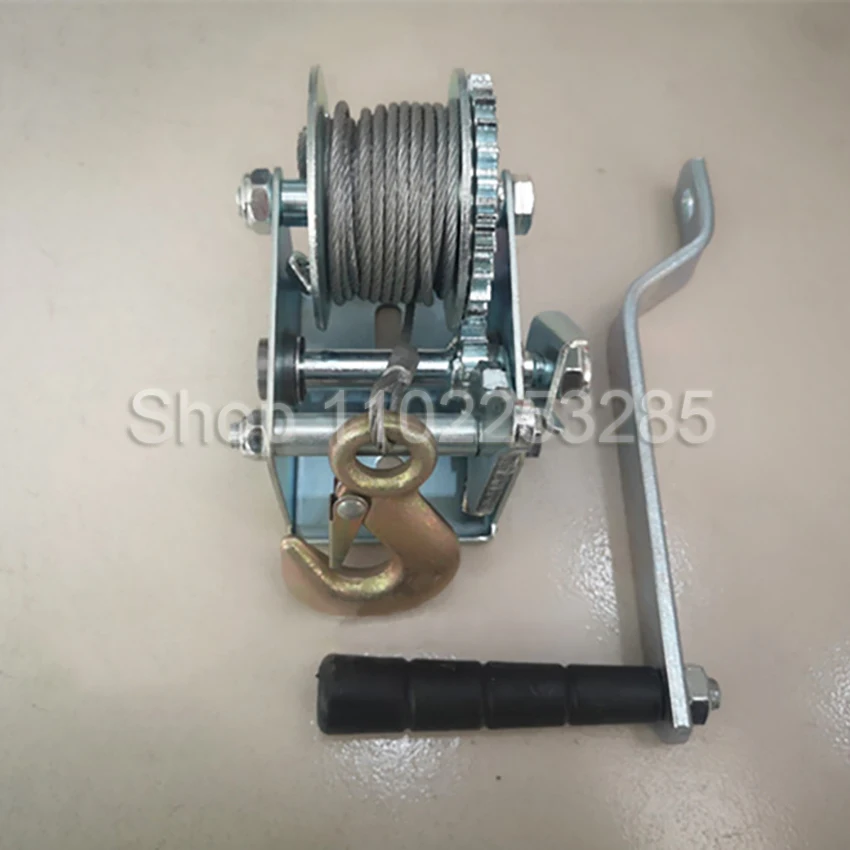 8M 500lbs Manual drum Small hand crane hoist crane small yacht winch wire rope winch Material Handling Tool