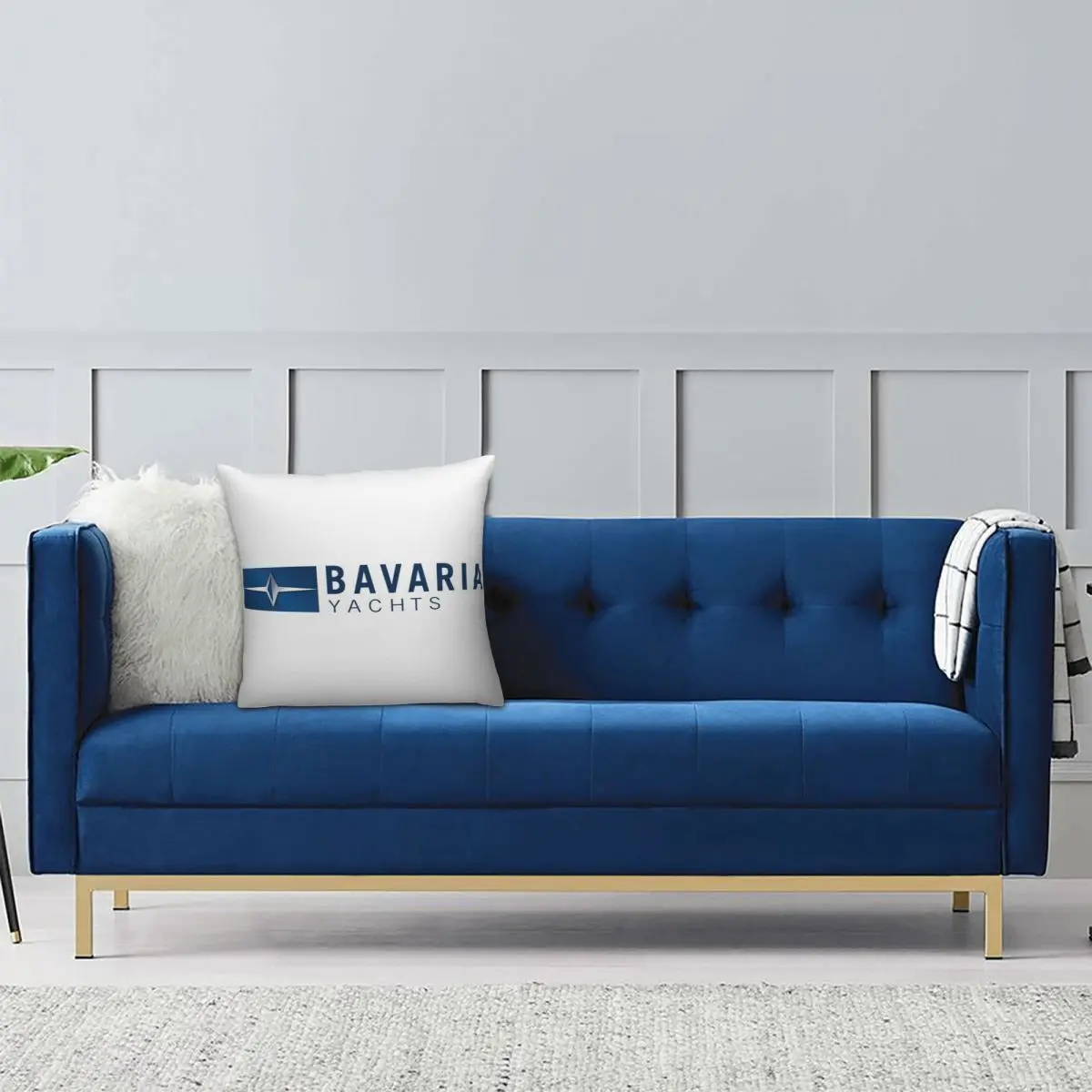 Bavaria Yachts Blue Silver Logo Square Pillowcase Pillow Cover Cushion Decor Comfort Throw Pillow for Home Bedroom
