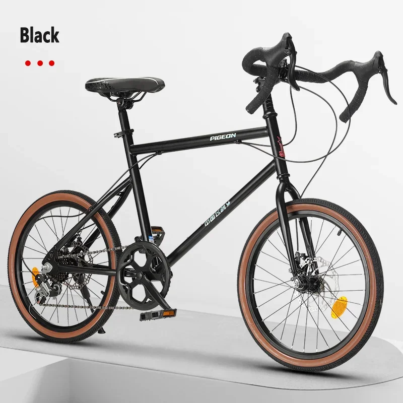 20 "/22" للجنسين الطريق الدراجة منحني المقود المزدوج مكبح قرصي الإطار الصلب متغير السرعة سباق الدراجات للبالغين المراهقين الشباب