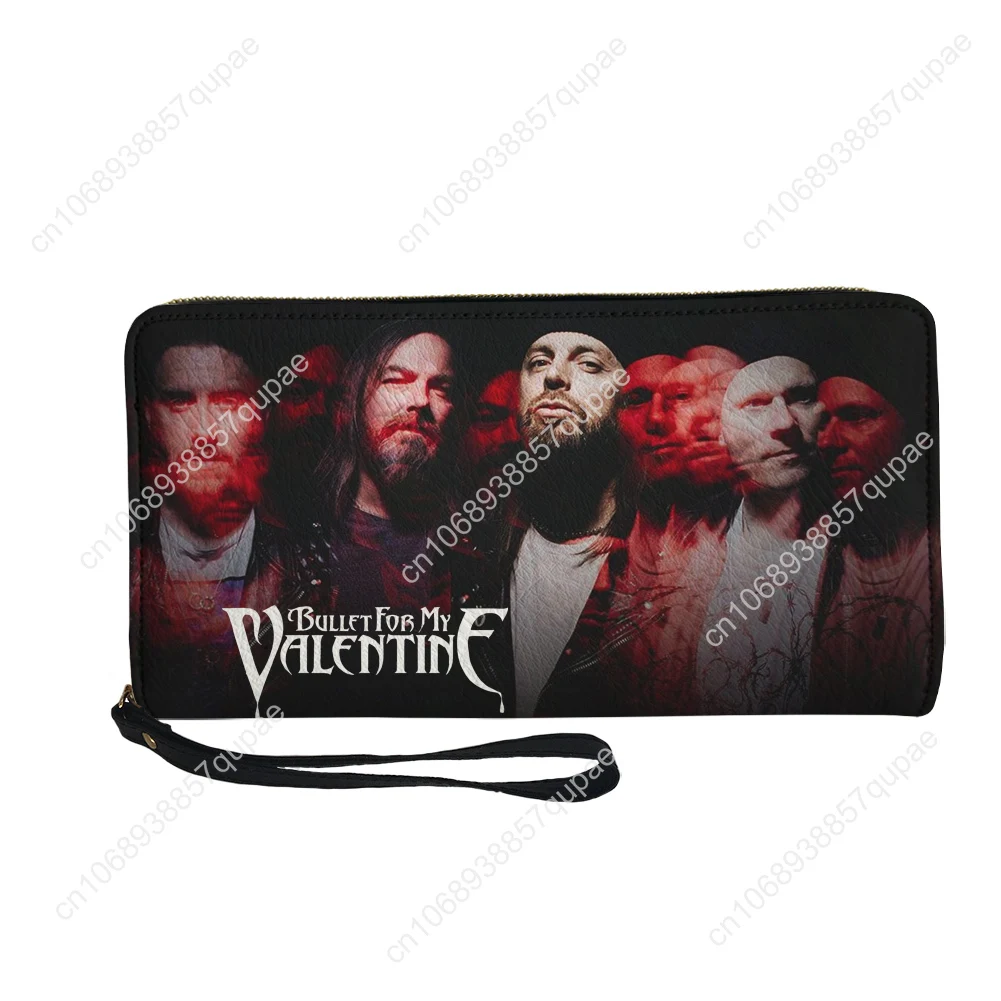 Bullet for My Valentine Custom Wallet Purse Mens Womens Teenagers Zipper Long Wallets Double Print  Portable Wallet Gift Bag