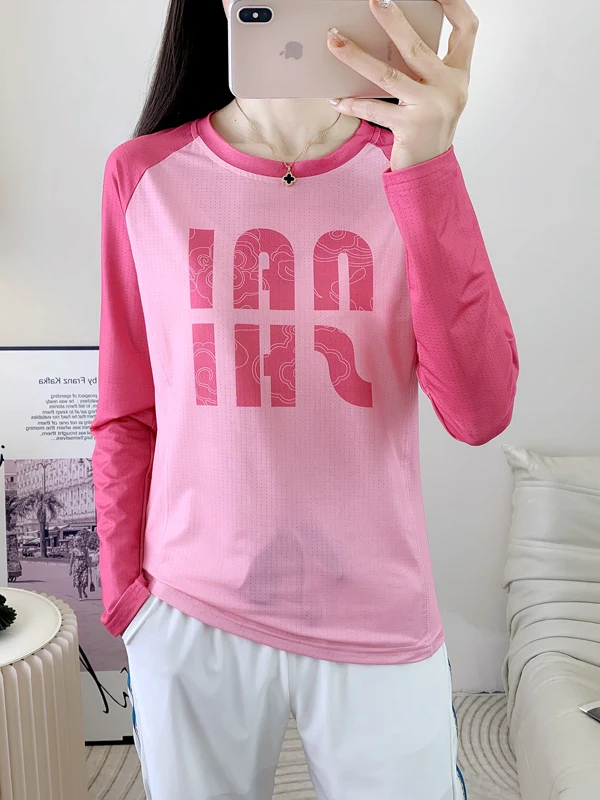 

Женская футболка с длинным рукавом для бега, тренировок, фитнеса, йоги, активного отдыха, повседневного ношения, облегающая, из полиэстера...