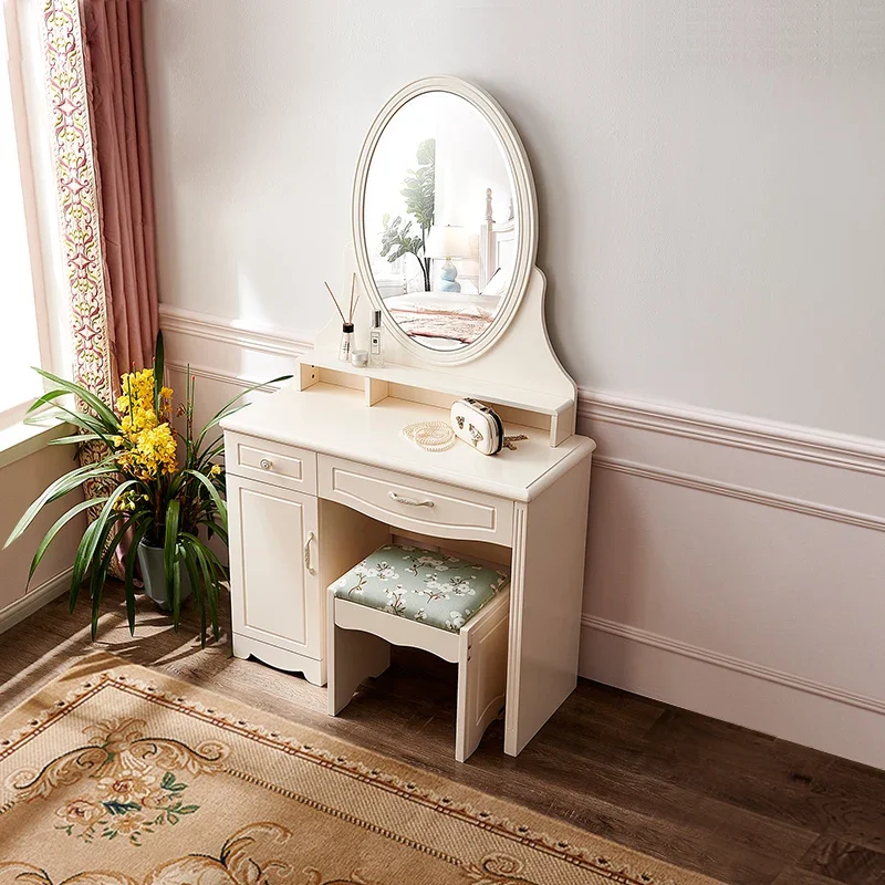 

Винтажный простой туалетный столик, модный безопасный европейский уникальный акцент, роскошный туалетный столик, прозрачные украшения Penteadeira, домашний декор